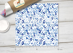 Blue Leopard Animal Adhesive Vinyl 1628