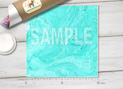 Teal Marble Adhesive Vinyl 1067