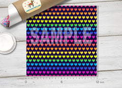 Rainbow Heart Pattern Adhesive Vinyl 1338 - Donkey Craft Vinyl