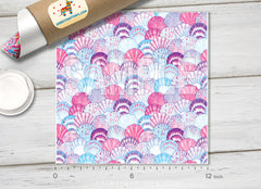 Watercolor Seashell Adhesive Vinyl 1481 - Donkey Craft Vinyl
