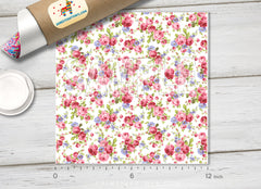 Vintage Pink Rose Floral Adhesive Vinyl 1528