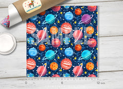 Watercolor Outer Space Planet Adhesive Vinyl 1534