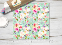Watercolor Flowers Pattern Adhesive Vinyl 617