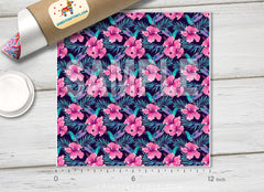 Tropical Flowers Patterned Adhesive Vinyl 724