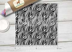 Black and White Zebra Printed Faux Leather 034