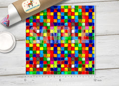 Rainbow Paint tiles Mosaic Patterned HTV 072