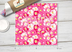 Lilly Inspired Cherry Begonias Pattern Adhesive Vinyl L039