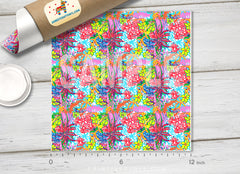 Lilly Inspired Flower in pond Pattern Adhesive Vinyl L042
