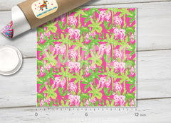 Lilly Inspired Pink Elephants Pattern Adhesive Vinyl L019