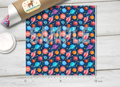 Watercolor Outer Space Planet Adhesive Vinyl 1534