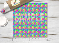 Tropical Flowers Patterned Adhesive Vinyl 897