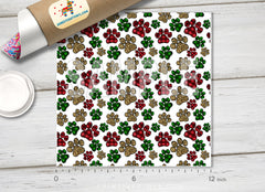 Christmas Plaid and Leopard Paw Pattern HTV 1563