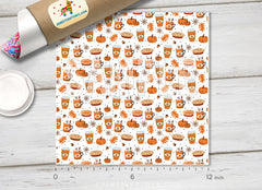 Spice Pumpkin Latte Patterned Adhesive Vinyl H046