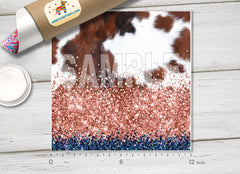 Faux Glitter Cow Print Pattern Adhesive Vinyl 1566