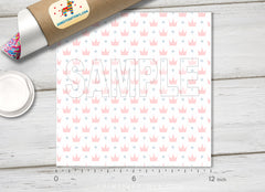 Pink Princess Crown & Star Adhesive Vinyl 1408 - Donkey Craft Vinyl