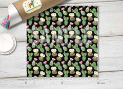 Blooming Cactus Floral Adhesive Vinyl 1400 - Donkey Craft Vinyl
