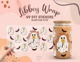 Halloween Ghost UV DTF Wrap for Libbey Glass Can 16oz UV030