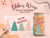 Christmas Libbey Glass Can Wrap Sticker – UV DTF, 16oz Cup Decal UV028