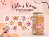 Pastel Pumpkin Halloween UV DTF Wrap for 16oz Libbey Glass Can UV031