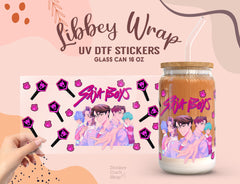 Saja Boys Kpop Demon Hunters UV DTF Libbey Wrap | 16oz Glass Cup Sticker UV182