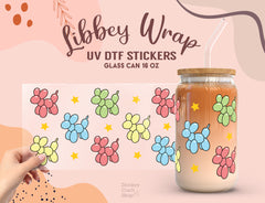 Balloon Animal UV DTF Wrap for 16oz Libbey Glass | Colorful Cup Sticker UV093