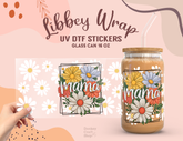 Mama Floral UV DTF Cup Wrap for 16oz Libbey Glass | Daisy Design UV117