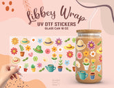 Garden Flowers UV DTF Libbey Glass Wrap | 16oz Cup Sticker UV041