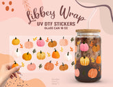 Fall Pumpkin Libbey Glass Wrap | 16oz UV DTF Cup Sticker for Autumn Drinks UV157