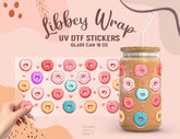 Valentine Donut Hearts UV DTF Libbey Glass Wrap | 16oz Cup Sticker UV040