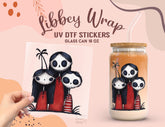 Skeleton Family UV DTF Wrap for 16oz Libbey Glass | Spooky Cute Design UV140