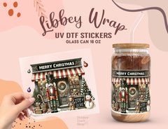 Christmas Nutcracker UV DTF Libbey Glass Can Wrap 16oz Sticker UV055