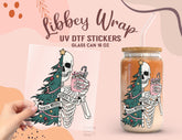Sorta Merry Sorta Scary UV DTF Cup Wrap | 16oz Libbey Glass Cup Sticker UV051