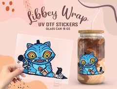 Kpop Demon hunters Derpy UV DTF Wrap for 16oz Libbey Glass | Cute Pumpkin UV144