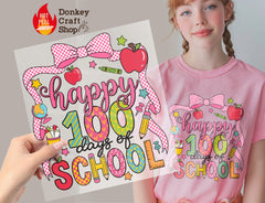 Happy 100 Days of School DTF Transfer, Ready to Press DTF664