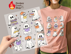 Halloween Ghost Books DTF, Ready for Press, Heat Press Transfers DTF440