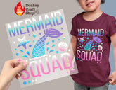Happy Birthday Mermaid Squad DTF, Ready for Press, Heat Press Transfers DTF408