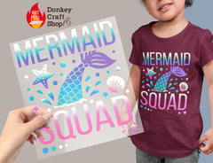 Happy Birthday Mermaid Squad DTF, Ready for Press, Heat Press Transfers DTF408