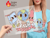 Groovy Retro Back- o Schoo DTF Transfer for T-shirts, Hoodies, Heat Transfer, Ready for Press Heat Press Transfers DTF160