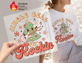 Groovy Christmas Rock PNG DTF Transfer for T-shirts, Hoodies, Heat Transfer, Ready for Press Heat Press Transfers DTF179