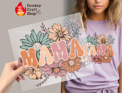Floral Mama DTF Transfer, Ready for Press Heat Press Transfers DTF246