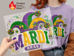 Mardi Gras DTF Transfer, Ready to Press DTF657