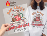 Retro Christmas Hot Cocoa DTF Transfer for T-shirts, Hoodies, Heat Transfer, Ready for Press Heat Press Transfers DTF157