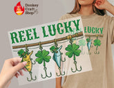 Reel Lucky Fishing St. Patrick's Day DTF Transfer, Ready to Press DTF659 - Donkey Craft Vinyl