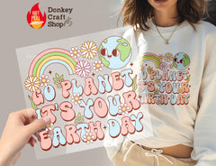 Earth Day DTF Transfer, Ready for Press Heat Press Transfers DTF317