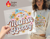 Floral Mama Groovy DTF Transfer, Ready for Press Heat Press Transfers DTF352