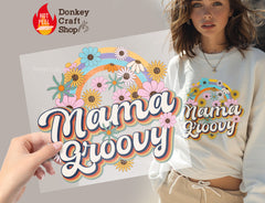 Floral Mama Groovy DTF Transfer, Ready for Press Heat Press Transfers DTF352
