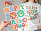 Happy 100 Days of School DTF Transfer, Ready for Press Heat Press Transfers DTF234