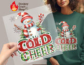 Christmas Snowman DTF Transfer for T-shirts, Hoodies, Heat Transfer, Ready for Press Heat Press Transfers DTF189