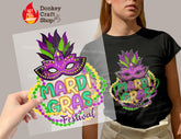 Mardi Gras DTF Transfer, Ready for Press Heat Press Transfers DTF272