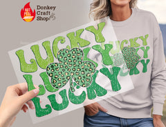 St Patricks Day Lucky DTF Transfer, Ready for Press Heat Press Transfers DTF312